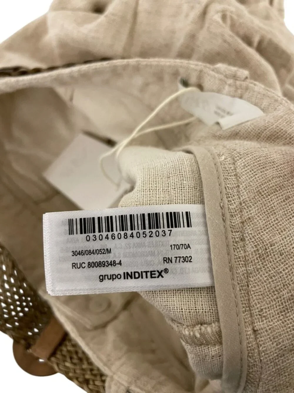 Zara Womens Pants Medium Beige Linen Woven Belted Wide Leg Trousers 3046/084 NWT